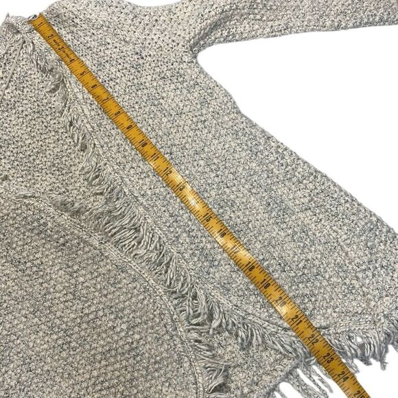 ZARA Fringed Open-Front Chunky Cardigan Sweater - Picture 7 of 8